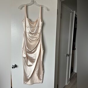 Windsor Cream Satin Backless Dress